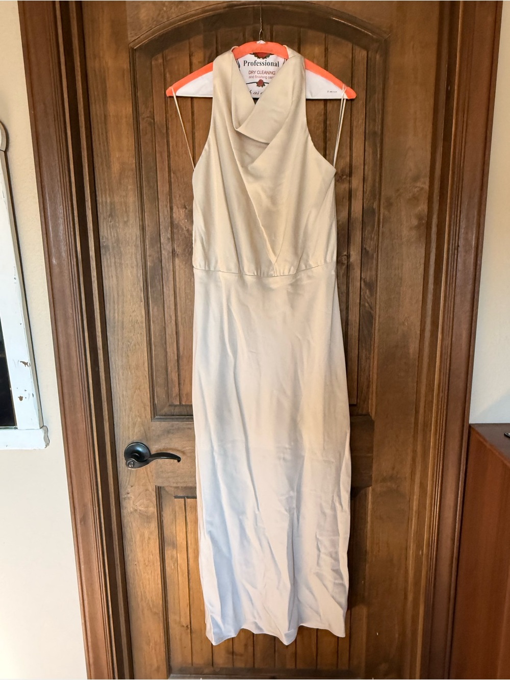Le Lis Cream Halter-Style Maxi Dress